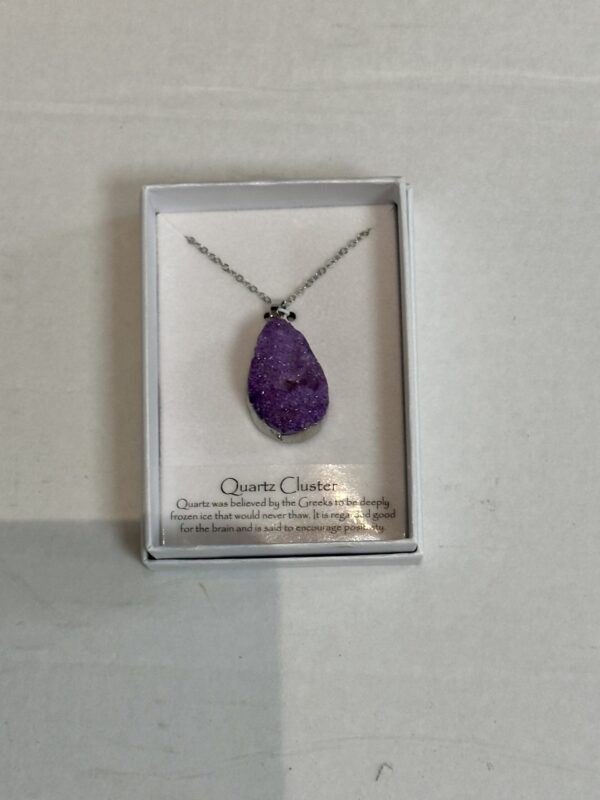 Quartz Cluster Necklace Purple