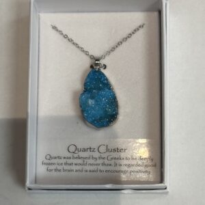 Quartz Cluster Necklace Blue