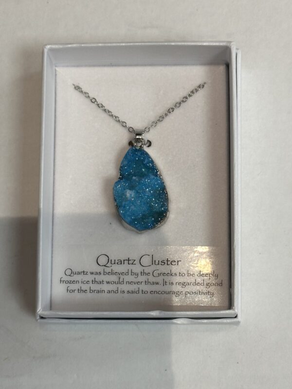 Quartz Cluster Necklace Blue