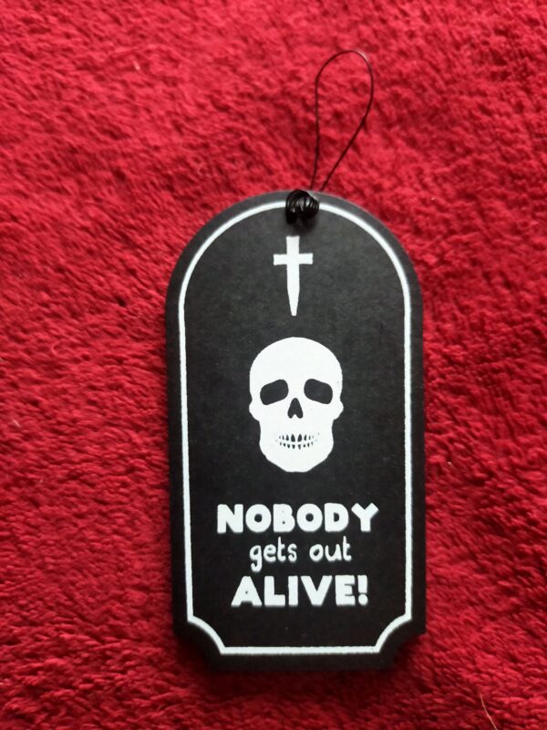 Mini Spooky Sign - Nobody Gets Out Alive!