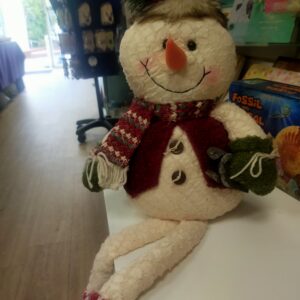 Snowman with dangly legs