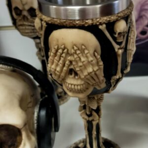 See, Hear, Speak No Evil Skeleton Goblet
