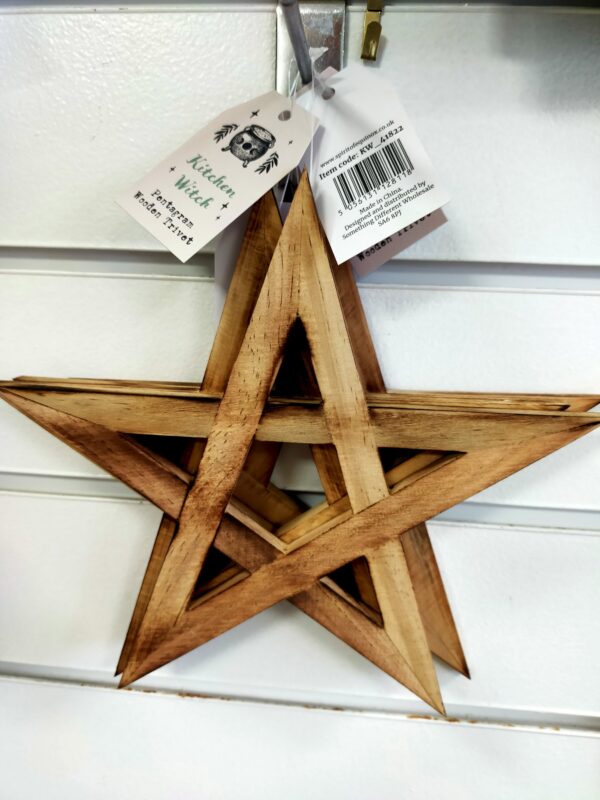 Wooden Trivet Pentagram.