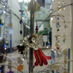 Angel Hanging Crystal - Garnet