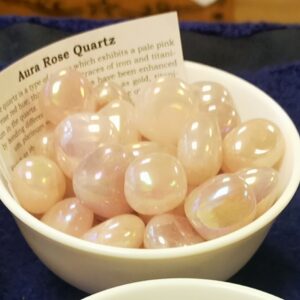 Aura Rose Quartz Tumbled Gemstone (Large)