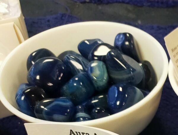 Blue Striped Agate Tumbled Gemstone (large)